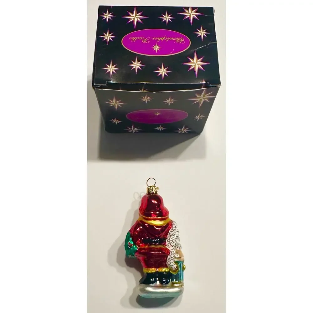 Christopher Radko Red Hot Santa Gem Firefighter Hose Ornament 4”, #107680 w/box